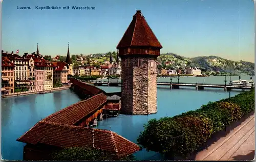 37762 - Schweiz - Luzern , Kapellbrücke und Wasserturm - nicht gelaufen