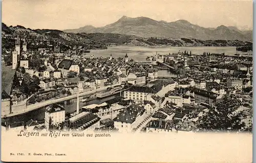 37767 - Schweiz - Luzern mit Rigi vom Gütsch aus gesehen , Panorama - nicht gelaufen