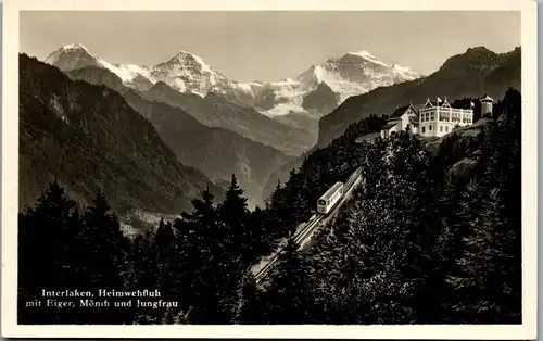 37778 - Schweiz - Interlaken , Heimwehfluh mit Eiger , Mönch und Jungfrau - nicht gelaufen