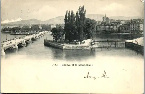 37782 - Schweiz - Genf , Geneve et le Mont Blanc - gelaufen 1902
