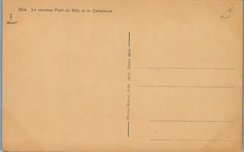 37785 - Schweiz - Basel , Mittlere Rheinbrücke mit Münster - nicht gelaufen