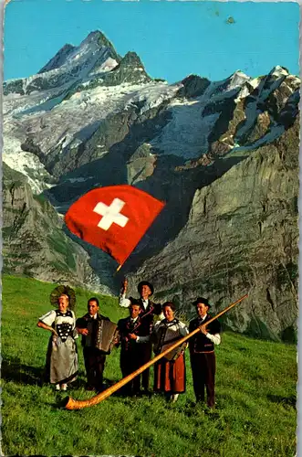 37787 - Schweiz - First Schreckhorn , Kapelle Balmer Buebe , Wilderswil , Alphorn - gelaufen