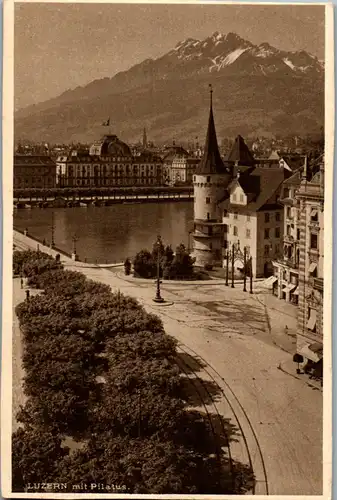 37794 - Schweiz - Luzern Seebrücke mit Pilatus - nicht gelaufen