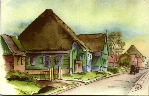 37803 - Künstlerkarte - Oude boerderij in De Streek , Variatie op de N.-Holl Stelpbouw , signiert - nicht gelaufen