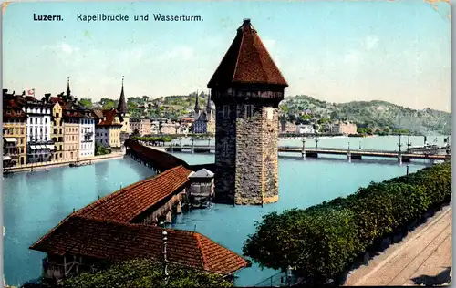 37806 - Schweiz - Luzern , Kapellbrücke und Wasserturm - nicht gelaufen