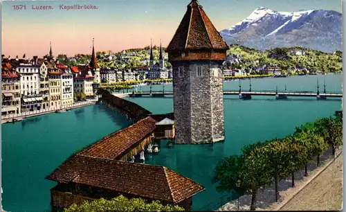 37809 - Schweiz - Luzern , Kapellbrücke - nicht gelaufen