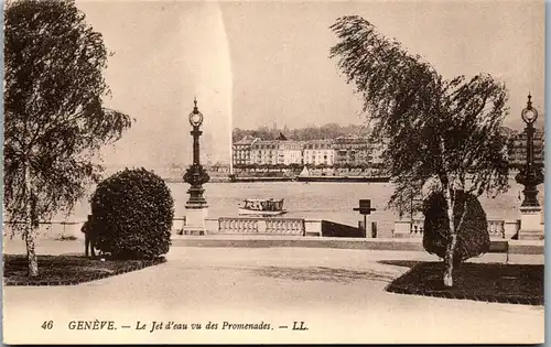 37825 - Schweiz - Genf , Le Jet d'eau vu des Promenades - nicht gelaufen