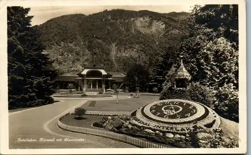 37827 - Schweiz - Interlaken , Kursaal mit Blumenuhr - nicht gelaufen