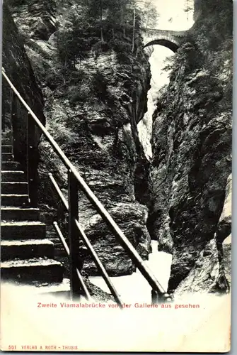 37832 - Schweiz - Viamala Schlucht , Zweite Viamalabrücke von der Galerie aus gesehen - nicht gelaufen