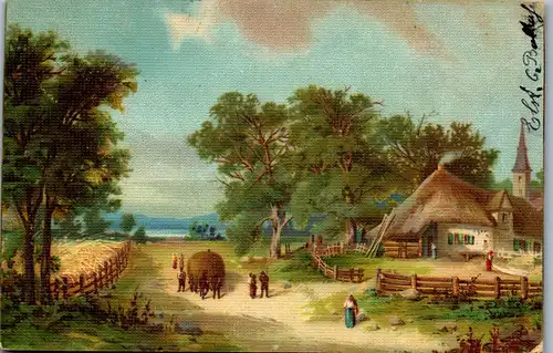 37838 - Künstlerkarte - Landschaft , Bauernhof - gelaufen 1903