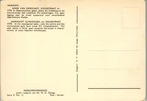 37850 - Niederlande - Haarlem , Hofje van Oorschot , Kruisstraat 44 - nicht gelaufen