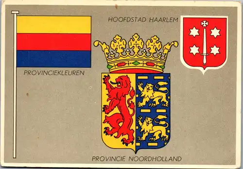37854 - Niederlande - Hoofdstad Haarlem , Provinciekleuren , Provincie Noordholland , Wappen - nicht gelaufen