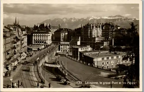 37903 - Schweiz - Lausanne , Le Grand Pont et les Alpes - nicht gelaufen