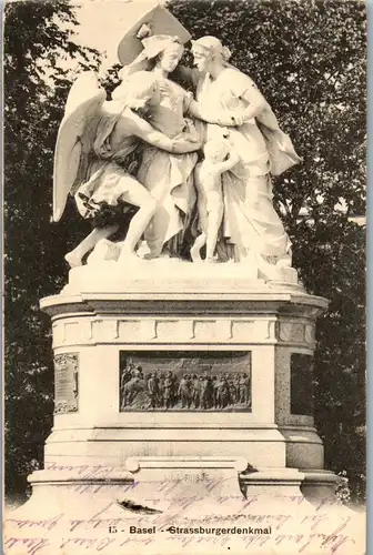 37908 - Schweiz - Basel , Strassburgerdenkmal - gelaufen 1904