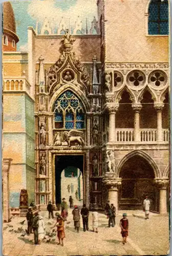 37914 - Künstlerkarte - Italien , Venezia , Porta della Corta - nicht gelaufen
