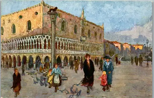 37915 - Künstlerkarte - Italien , Venezia , Palazzo Ducale - nicht gelaufen