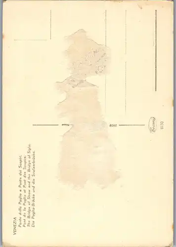 37929 - Künstlerkarte - Venezia , Ponte della Paglia e Ponte die Sospiri - nicht gelaufen