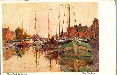 37933 - Künstlerkarte - Aus Flandern , signiert Prof. Hans Herrmann - nicht gelaufen