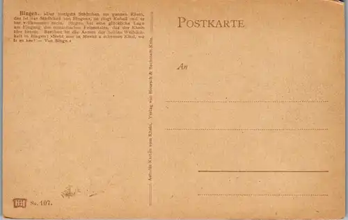 37944 - Künstlerkarte - Bingen , Panorama - nicht gelaufen