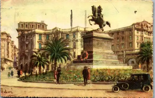 37952 - Künstlerkarte - Genova , Monumento al Generale Belgrano , signiert - gelaufen 1937