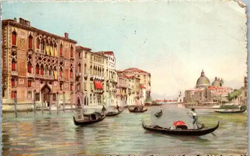 37953 - Künstlerkarte - Venezia , Canal Grande e Chiesa della - gelaufen 1927
