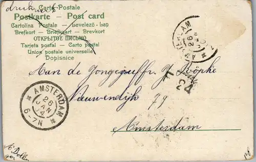 37959 - Künstlerkarte - Burg , Schloss , signiert - gelaufen 1904