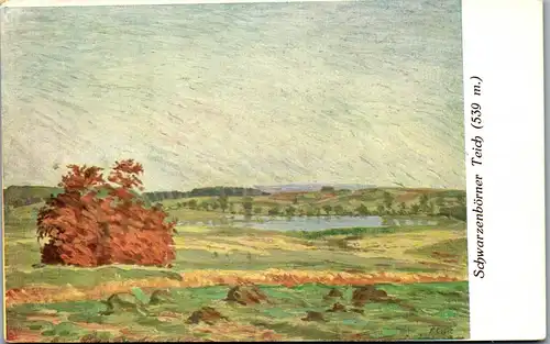 37966 - Künstlerkarte - Schwarzenbörne Teich , F. Cobet , Knüllklub No. 4 - nicht gelaufen