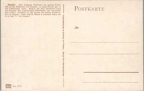 37970 - Künstlerkarte - Bingen , Panorama - nicht gelaufen