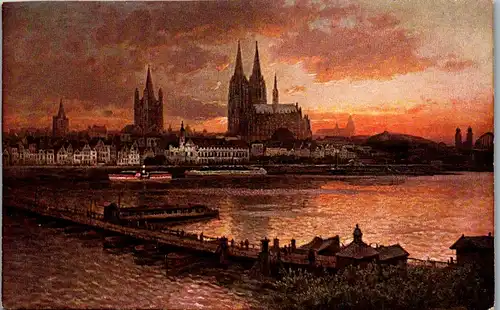 37976 - Künstlerkarte - Köln , Panorama - nicht gelaufen