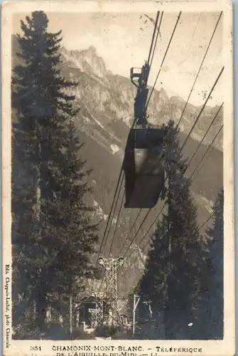 37987 - Frankreich - Chamonix Mont Blanc , Teleferique de l'Aiguille du Midi - gelaufen 1926