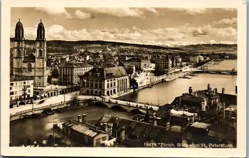 37994 - Schweiz - Zürich , Blick vom St. Petersturm - nicht gelaufen