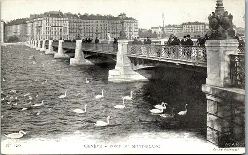 37997 - Schweiz - Genf , Pont du Mont Blanc - nicht gelaufen