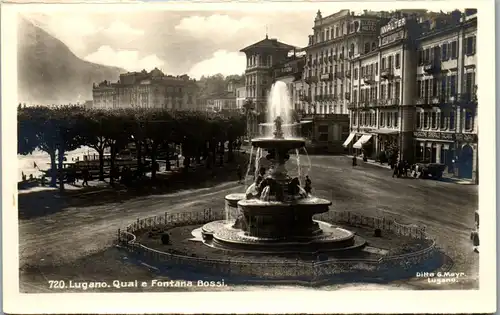 38004 - Schweiz - Lugano , Quai e Fontana Bossi - nicht gelaufen