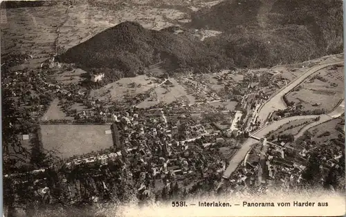 38041 - Schweiz - Interlaken , Panorama vom Harder aus - nicht gelaufen