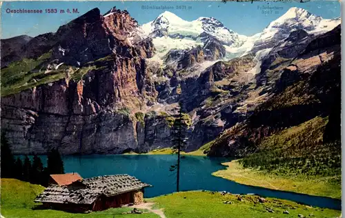 38042 - Schweiz - Oeschinensee , Blümlisalphorn , Fründenhorn - nicht gelaufen