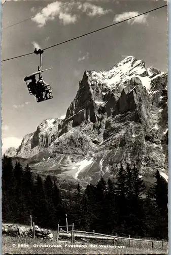 38070 - Schweiz - Grindelwald , Firstbahn mit Wetterhorn - gelaufen 1955
