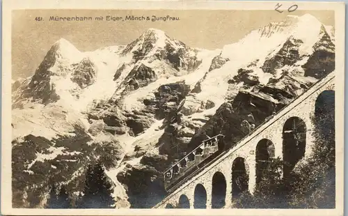 38083 - Schweiz - Mürrenbahn mit Eiger , Mönch und Jungfrau - nicht gelaufen