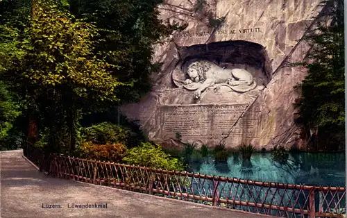 38098 - Schweiz - Luzern , Löwendenkmal - nicht gelaufen