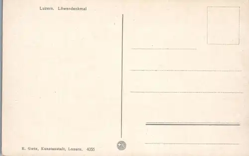 38098 - Schweiz - Luzern , Löwendenkmal - nicht gelaufen