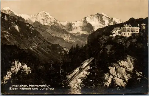 38105 - Schweiz - Interlaken , Heimwehfluh , Eiger , Mönch und Jungfrau - nicht gelaufen