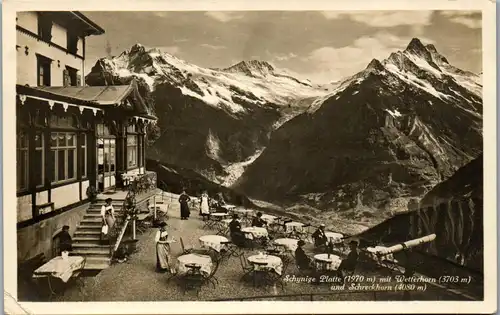 38107 - Schweiz - Schynige Platte mit Wetterhorn und Schreckhorn , Gasthof - gelaufen 1931