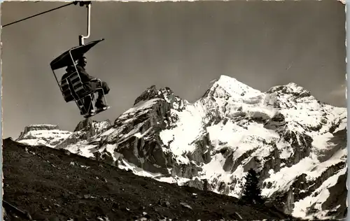 38119 - Schweiz - Kandersteg Oeschinen , Sesselbahn , Wilde Frau , Blümlisalpstock , Rothorn - gelaufen 1949