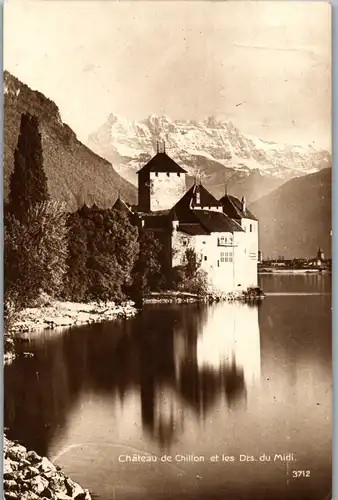 38123 - Schweiz - Chateau de Chillon et les Dts. Du Midi - gelaufen 1922