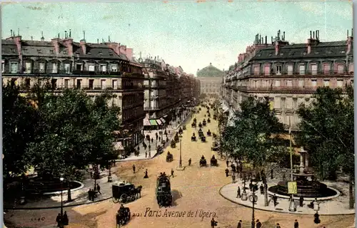 38137 - Frankreich - Paris , Avenue de l'Opera - gelaufen 1911