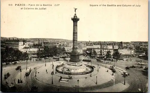 38167 - Frankreich - Paris , Place de la Bastille et Colonne de Juillet - nicht gelaufen