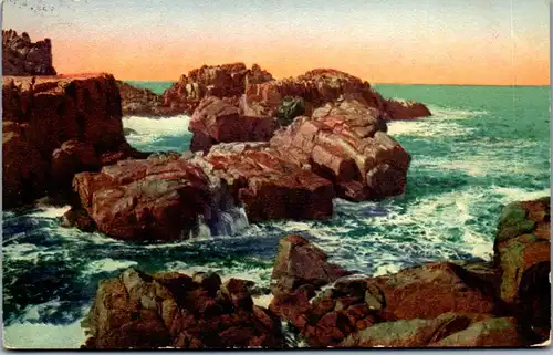 38197 - Künstlerkarte - Motiv , Felsen , Meer - gelaufen 1911