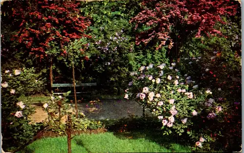 38212 - Künstlerkarte - Motiv Garten - gelaufen 1912