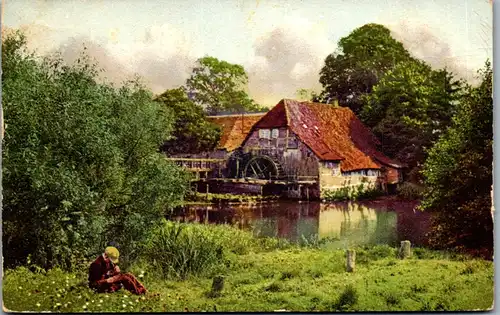 38216 - Künstlerkarte - Wassermühle , Mühle , Landschaft - gelaufen 1912