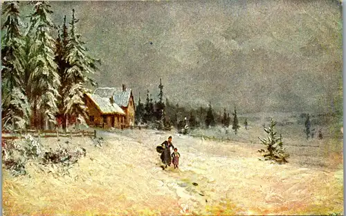 38225 - Künstlerkarte - Landschaft - nicht gelaufen