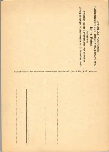 38231 - Deutschland - Passionsspiele Oberammergau 1930 , Petrus , Peter Rendl - nicht gelaufen